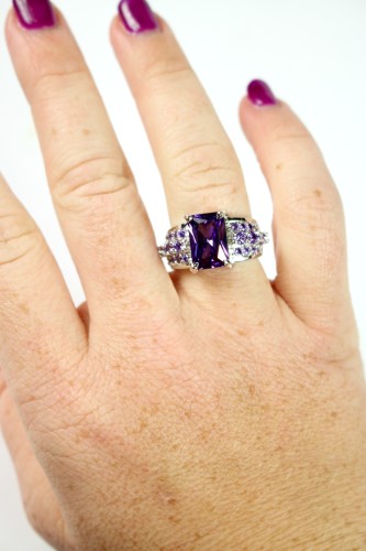 Purple statement ring