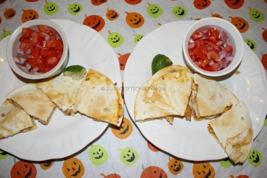 Chicken Quesadillas with Sour Cream and Pico de Gallo