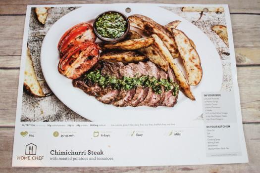 Chimichurri Steak with Roasted Potatoes and Tomatoes 
