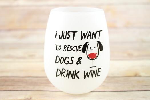 IHeartDogs.COM Unbreakable Wine Glass