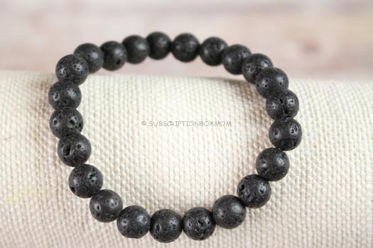 The Menswear Club Black Lava Stone Bracelet 