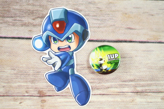 Megaman Sticker and 1Up Button