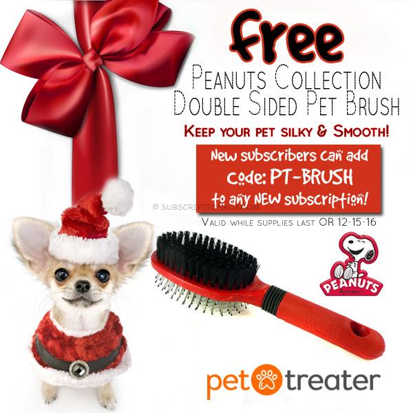 Pet Treater Box Coupon: Free Peanuts Collection Brush 