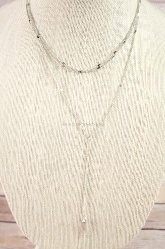 Sophie Harper Sophia Lariat Necklace in Silver 