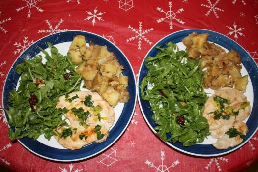 Lean Mean Chicken And Greens with Rosemary Potatoes and Gremolata