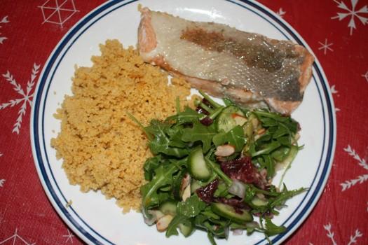 Turkish-Spiced Salmon with Blood Orange and Couscous Pilaf