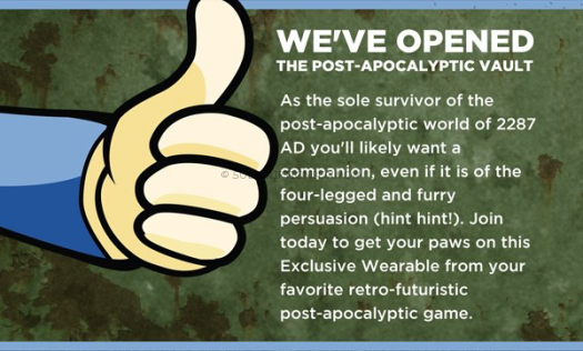 an exclusive wearable from your favorite retro-futuristic post-apocalyptic game