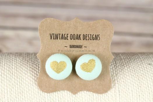 Vintage Ooak Designs Sweetheart Button Earrings