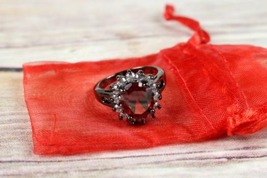 Black Gold Sunflower Ruby Ring 