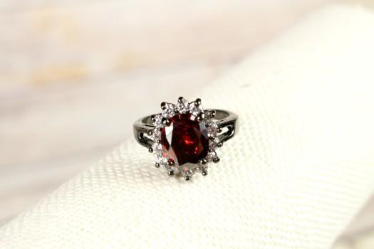 Black Gold Sunflower Ruby Ring 