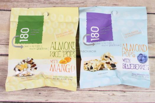 180 Almond Rice Pops with Mango & Almond Pops with Blueberries