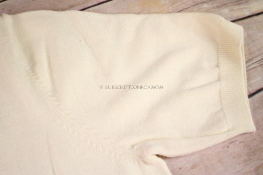 Short Sleeve Cotton Blend Mockneck Sweater in Snow White