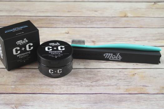 Molr Dental Club Carbon + Coconut Teeth Whitening Powder and Toothbrush