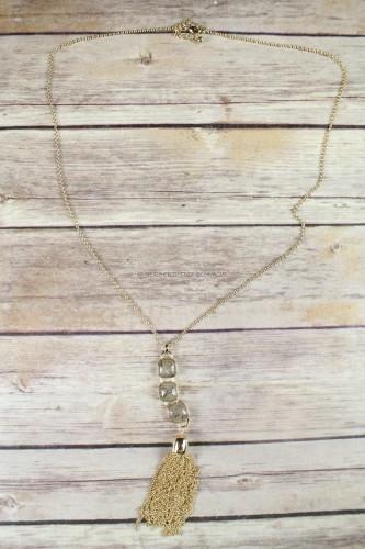 Ava Rose Hudson Necklace in Gold and Rutilated Quartz