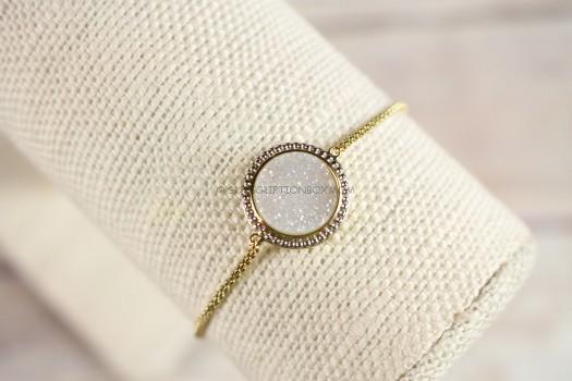 Ava Rose Cheyenne Bracelet in Gold with White Druzy