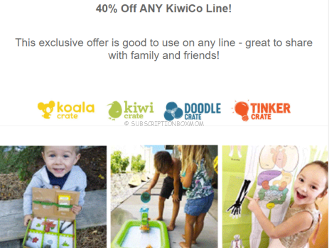 Kiwi Co 40% Coupon for All Brands