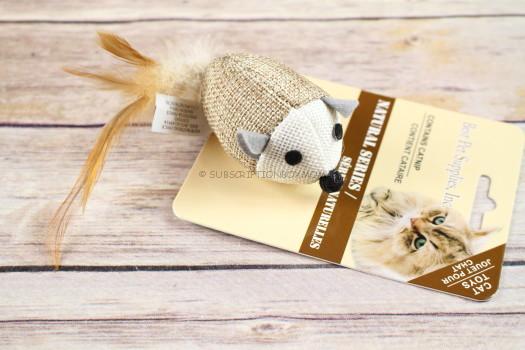 Best Pet Burlap Mouse with Feather Tail