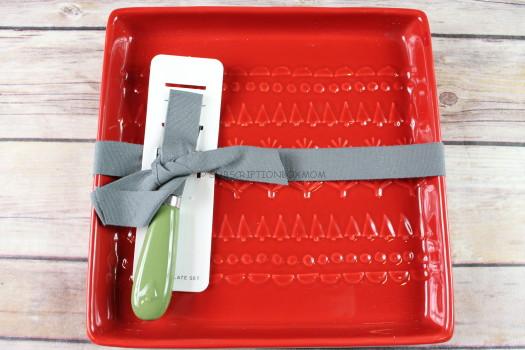 FREE GIFT 2: Hallmark Home Red Embossed Tray with Spreader
