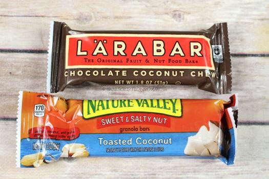 Larabar Chocolate Coconut Chew & Nature Valley Sweet & Salty Nut Tasted Coconut Bar 