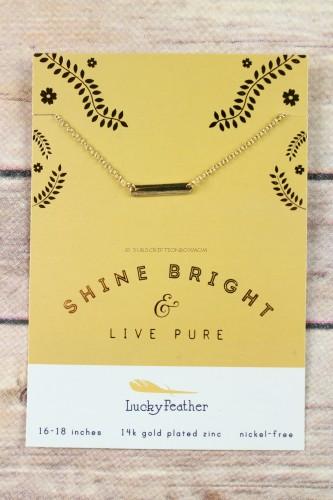 Lucky Feather Shine Bright Bar Necklace 