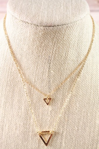Tell Your Tale Double Triangle Necklace