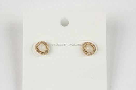 Aster Lupine Pavé Studs in Gold and Moonstone