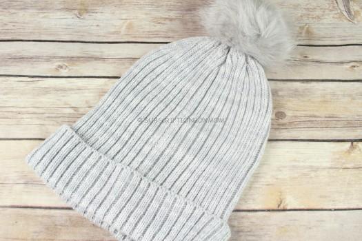 Hat Attack Lightweight Ribbed Hat with Faux Fur Pom