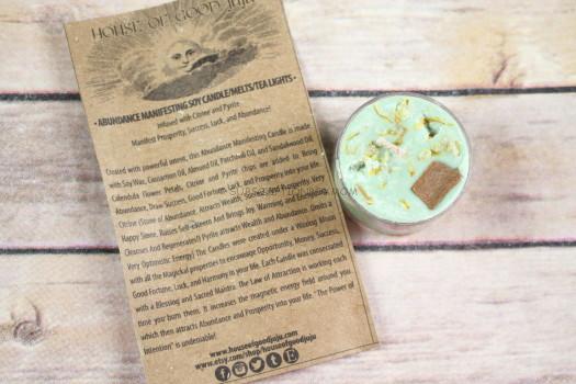 House of Good JuJu Handmade Abundance Manifesting Soy Candle
