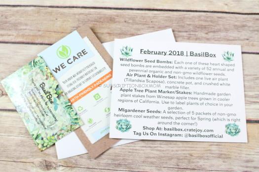 BasilBox February 2018 Gardening Subscription Box Review