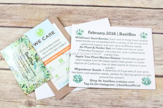 BasilBox February 2018 Gardening Subscription Box Review