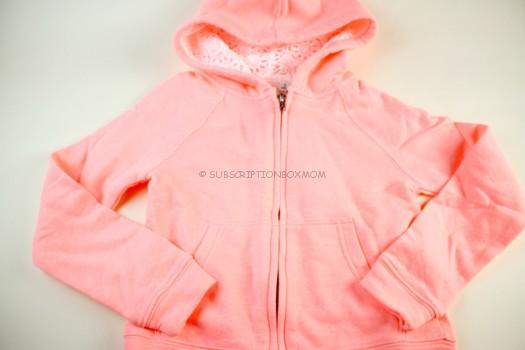 Trimmed Hoodie in Fiery Coral 