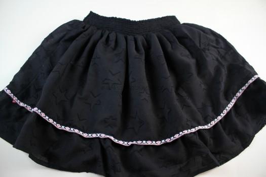 EMB Stars Flounce Skirt in Black 