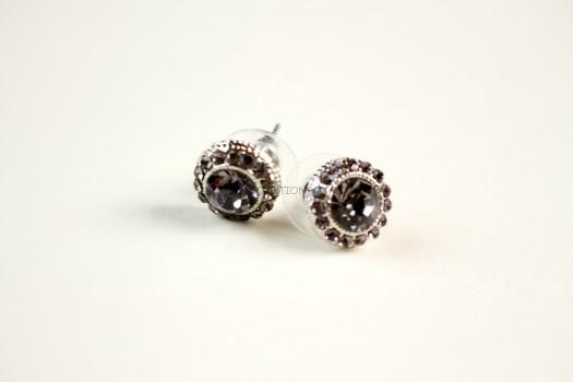 Dark Grey Crystal Earrings