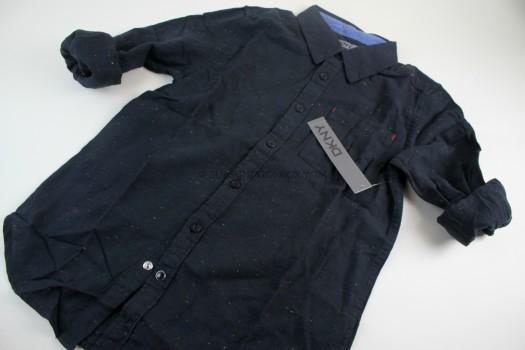 DKNY Boys Chambray Flecked Button Front Shirt