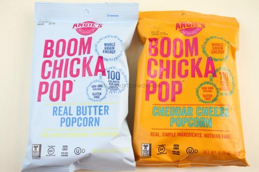 Angie's BOOMCHICKAPOP in Real Butter Popcorn and Cheddar Cheese Popcorn 