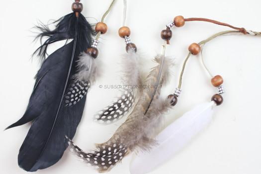 BohoBabe Vegan Leather Feather Headwrap