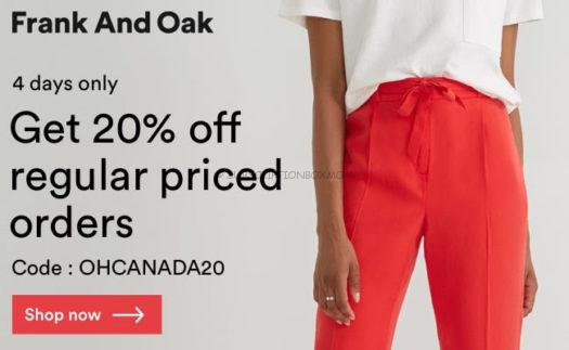 Frank + Oak Happy Canada Day! Coupon