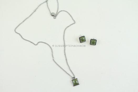 Green Stone Necklace and Earrings