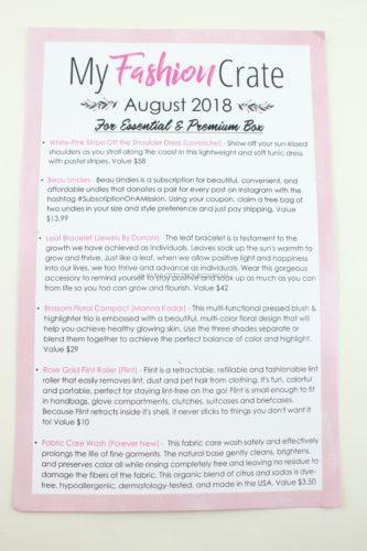 My Fashion Crate August 2018 Review