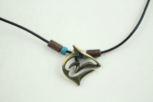 Antique Brass Finished Shark Pendant Necklace 