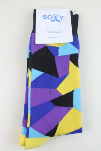 Yellow, Purple, Blue, Black Socks