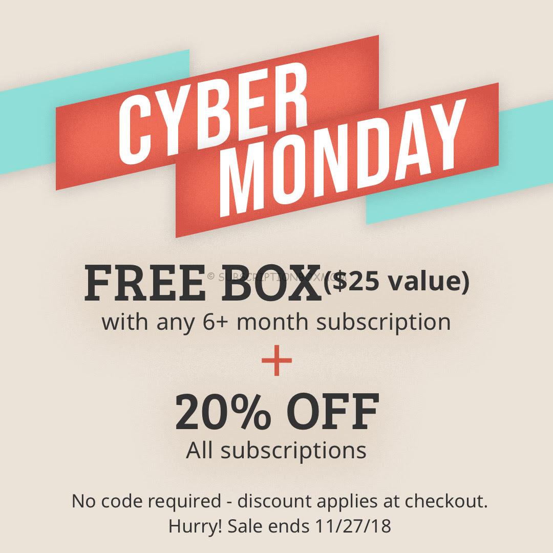 Cyber Monday 2018 Subscription Box Coupons And Deals Archives Subscription Box Mom Archive