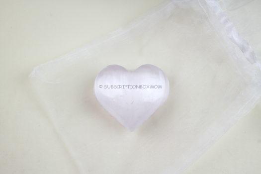 Selenite Heart in Pouch