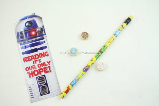 Bookmark, Pencil, and Erasers