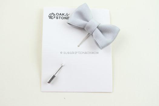 Oak and Stone Bow Tie Lapel Pin 