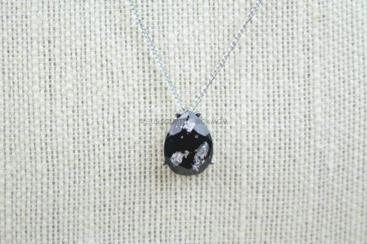 Black Stone Silver Necklace