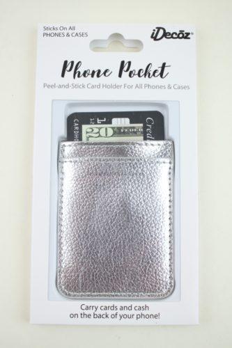 iDecoz Silver Leather Phone Pocket