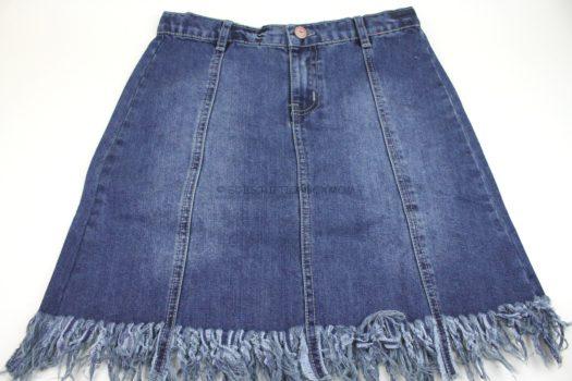 Fringe Denim Skirt