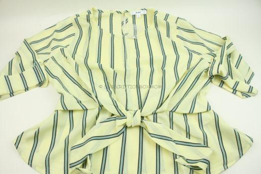 Yellow Striped Tie Front Top