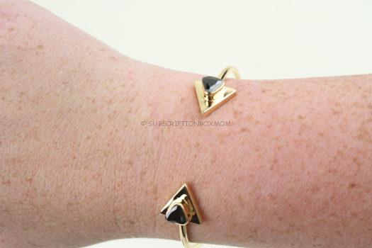 Sterling Forever Gold Tone Black CZ Triangle Open Cuff